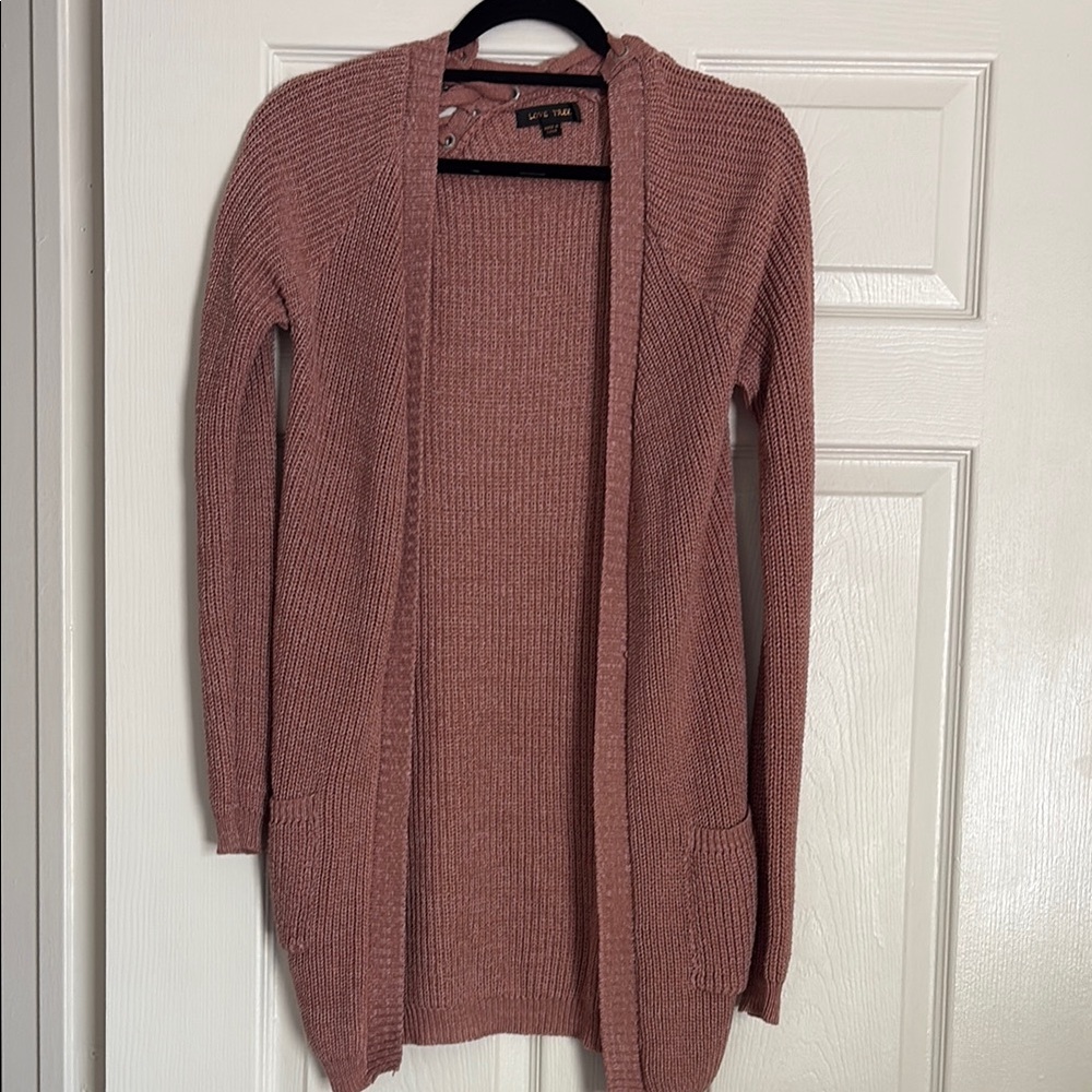 a new day Pink Cardigan Sweater Open Front Long Sleeve